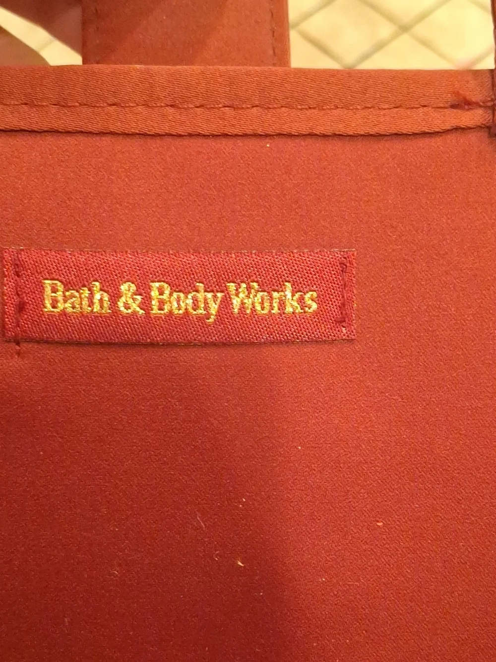 Bath & Body Works Red Tote with Gold Logo Tag